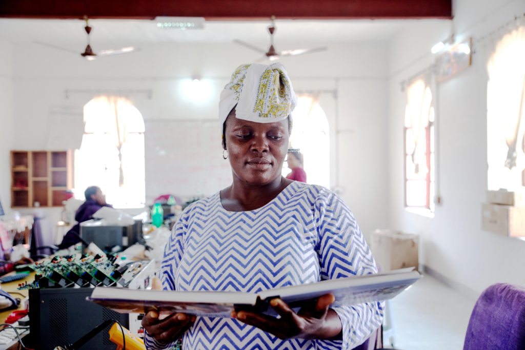 Lucy Ndip, Solar Mama from Cameroon has 8 children and completed 6th grade schooling.