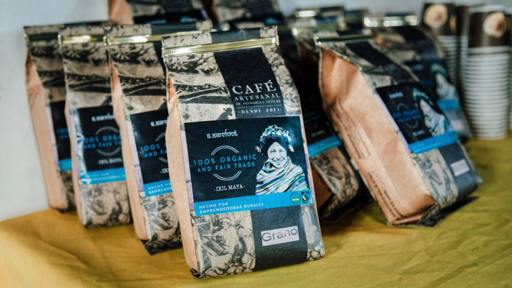 Packets of high quality coffee produced by Barefoot College International trained rural women coffee farmers 
